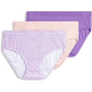 imageJockey Womens Underwear Elance Breathe Hipster  3 PackCoral MistPier GeoPurple Amethyst
