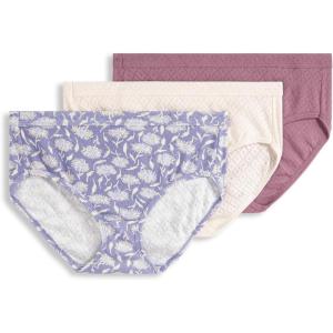 imageJockey Womens Underwear Elance Breathe Hipster  3 PackSandy ShimmerFrayed Hydrangea FloralPurple Haze