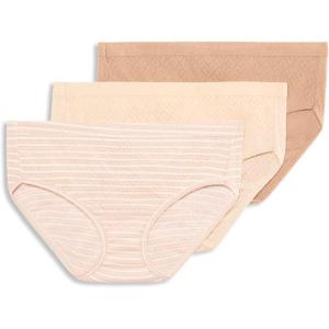 imageJockey Womens Underwear Elance Breathe Hipster  3 PackWhisper StripeSheer PeachLight