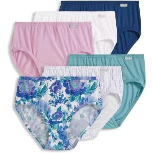 imageJockey Womens Underwear Plus Size Elance Hipster  6 PackLuscious Blue BloomRain StripeCoveLight RaspberryMarina BlueWhite