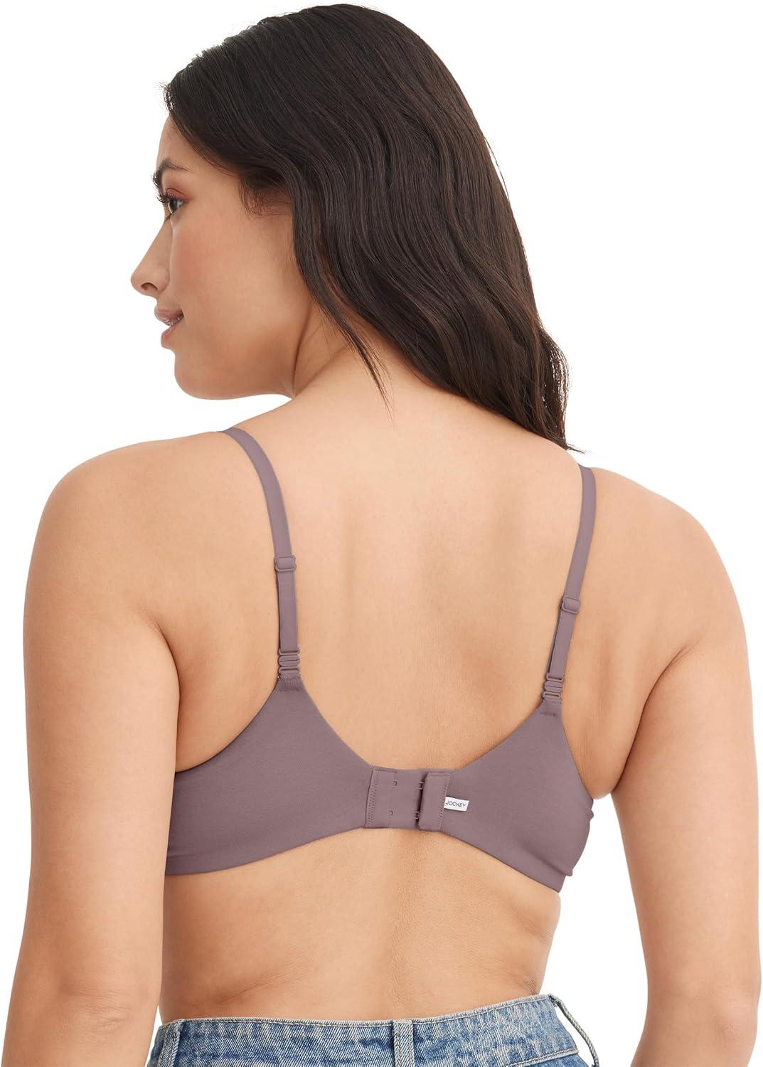 imageJockey Womens Bra Smooth ampamp Sleek Supersoft Demi Coverage Wirefree TShirt BraTwilight Sands