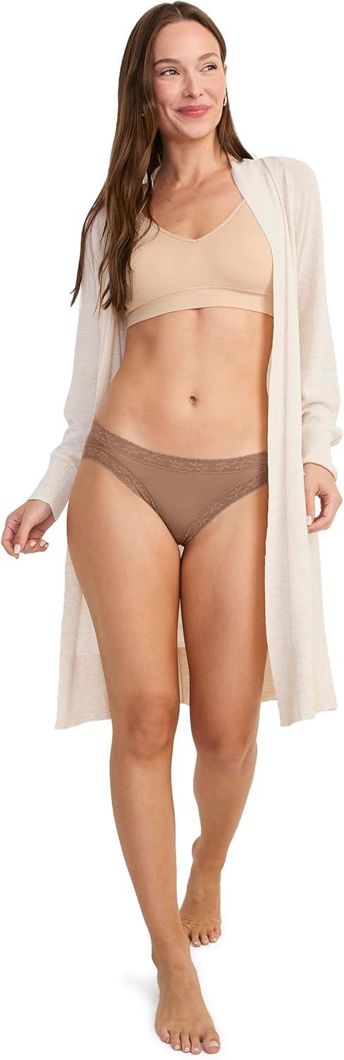 imageJockey Womens Underwear Soft Stretch Lace Supersoft BikiniAlmond