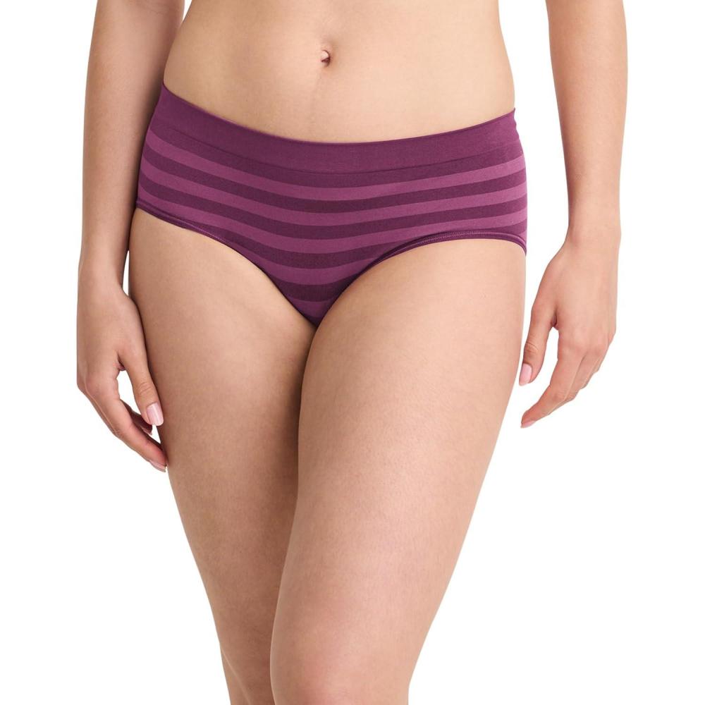 imageJockey Womens Underwear Seamfree HipsterVintage Plum Stripe