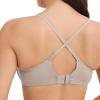 imageJockey Womens Bra Smooth ampamp Sleek Supersoft Demi Coverage Wirefree TShirt BraGrey Seed