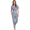 imageJockey Womens Sleepwear Organic Cotton Stretch JoggerFeeder Stripe