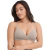 imageJockey Womens Bra Smooth ampamp Sleek Supersoft Demi Coverage Wirefree TShirt BraGrey Seed
