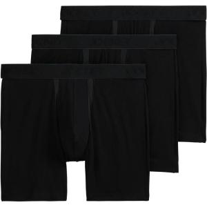 imageJockey Mens Underwear Chafe Proof Pouch Cotton Stretch 6quot Boxer Brief  3 PackBlack Out