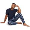 imageJockey Mens Sleepwear Ultra Soft Cooling Sleep JoggerNavy Wish Plaid