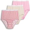 imageJockey Womens Underwear Organic Cotton Stretch Logo Modern Brief  3 PackSienna SunsetSimple Pink StripeIvory
