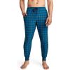 imageJockey Mens Sleepwear Ultra Soft Cooling Sleep JoggerTurquoise Plaid