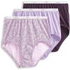 imageJockey Womens Underwear Organic Cotton Stretch Logo Modern Brief  3 PackCherry WineFloral BushesSheer Lilac