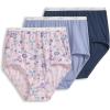 imageJockey Womens Underwear Organic Cotton Stretch Logo Modern Brief  3 PackNocturne BlueBaroque BloomsMythos Blue