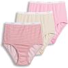 imageJockey Womens Underwear Organic Cotton Stretch Logo Modern Brief  3 PackSienna SunsetSimple Pink StripeIvory