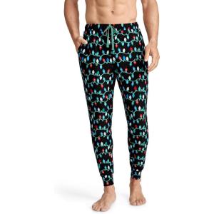 imageJockey Mens Sleepwear Ultra Soft Cooling Sleep JoggerBlack Lights