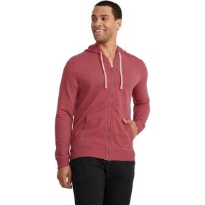 imageJockey Mens Loungewear Cotton Blend Fleece Full Zip HoodieMalibu Red