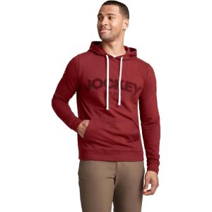 imageJockey Mens Loungewear Lightweight Cotton Blend Fleece HoodieDeep Cranberry