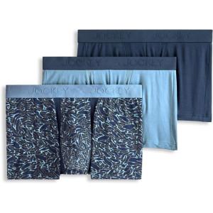 imageJockey Mens Underwear Chafe Proof Pouch Cotton Stretch 3quot Trunk  3 PackNocturne Camo