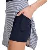 imageJockey Womens Activewear EVERACTIVE Wrap Front Skirt with Builtin ShortNavy Jess Stripe