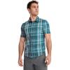 imageJockey Outdoors Mens Casualwear Short Sleeve Utility ShirtTeal Farmers Plaid