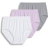 imageJockey Womens Underwear Comfies Microfiber Brief  3 PackWhitePink PearlGrey