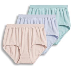 imageJockey Womens Underwear Comfies Microfiber Brief  3 PackTeal BluePeriwinklePeach Rose