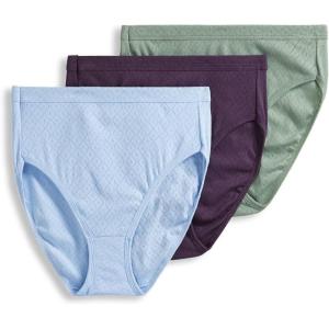 imageJockey Womens Underwear Elance Breathe French Cut  3 PackDried SageCherry WineDreamy Blue