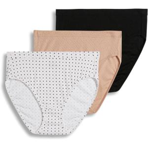imageJockey Womens Underwear Elance Breathe French Cut  3 PackLightSimple DotBlack