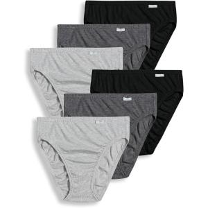 imageJockey Womens Underwear Elance French Cut  6 PackGrey HeatherCharcoal HeatherBlack