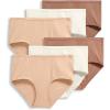 imageJockey Womens Underwear Organic Cotton Stretch Logo Modern Brief  6 PackAlmondLightIvory