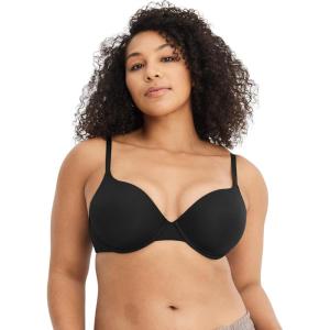 imageJockey Womens Bra Smooth ampamp Sleek Microfiber Demi Coverage Underwire TShirt BraBlack Night