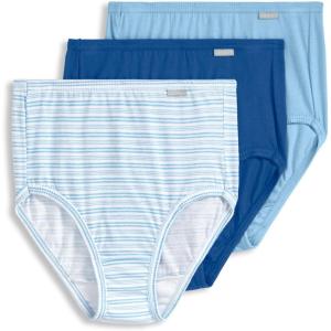 imageJockey Womens Underwear Elance Brief  3 PackBlue StardustBoardwalk StripeMarina Blue