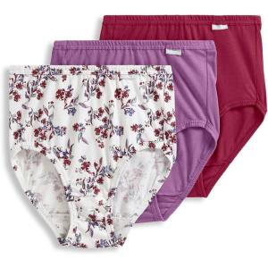 imageJockey Womens Underwear Elance Brief  3 PackRed PearWarm FloralSilver Plum