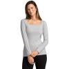 imageJockey Womens Activewear Organic Cotton Stretch Long Sleeve TopGrey Heather