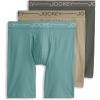 image:imageJockey Mens Underwear Organic Cotton Stretch 95 Long Leg Boxer Brief  3 PackRocky BeachAquamarineBrunswick Green