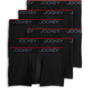 image:imageJockey Mens Underwear Chafe Proof Pouch Microfiber 3 Trunk  6 PackBlack