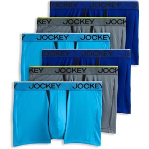 image:imageJockey Mens Underwear Chafe Proof Pouch Microfiber 3 Trunk  6 PackOcean Ash