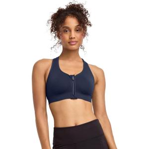 image:imageJockey Womens Bra Seamfree Mid Impact Zip Front Sports BraJockey Blue
