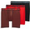 image:imageJockey Mens Underwear Active Microfiber 9 Long Leg Boxer Brief  3 PackBlackTimescape GeoRacing Red