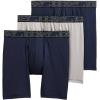 image:imageJockey Mens Underwear Active Microfiber 9 Long Leg Boxer Brief  3 PackNavyQuartzNavy
