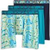 image:imageJockey Mens Underwear Active Microfiber 9 Long Leg Boxer Brief  3 PackNorthern LightPsychedelicTrue Navy