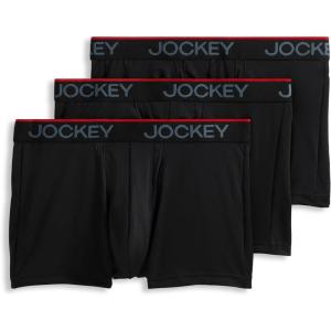 image:imageJockey Mens Underwear Chafe Proof Pouch Microfiber 3 Trunk  3 PackBlack