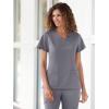 image:imageJockey Womens Scrubs Womens Mock Wrap Scrub TopWhite