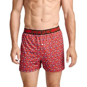 image:imageJockey Mens Underwear Active Microfiber 45 BoxerRed Lights