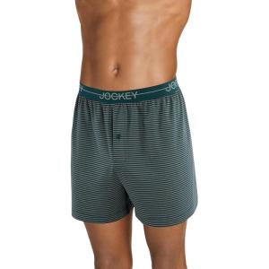 image:imageJockey Mens Underwear Active Microfiber 45 BoxerSlim Grey Stripe