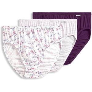 image:imageJockey Womens Underwear Elance Breathe Brief  3 PackDeep PlumBelvedere Lavender StripeBella Floral