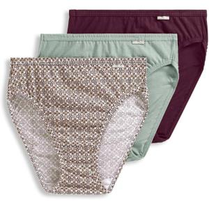 image:imageJockey Womens Underwear Plus Size Elance French Cut  3 PackDeep SangriaGallant GeoDried Sage