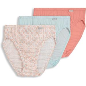 image:imageJockey Womens Underwear Plus Size Elance French Cut  3 PackParadise PeachPeach Garden GeoEcho Blue