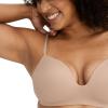 image:imageJockey Womens Bra Smooth amp Sleek Microfiber Demi Coverage Wirefree TShirt BraLight Beige