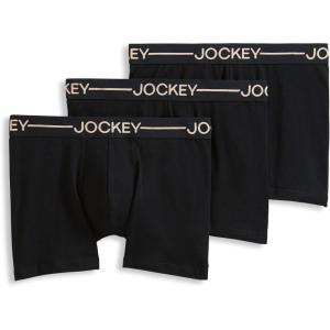 image:imageJockey Mens Underwear Organic Cotton Stretch 4 Trunk  3 PackBlack