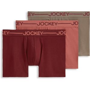 image:imageJockey Mens Underwear Organic Cotton Stretch 4 Trunk  3 PackTerracotta Bay